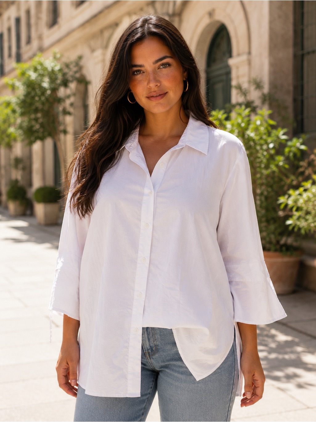 Calvin Klein White Relaxed Button-Down Shirt